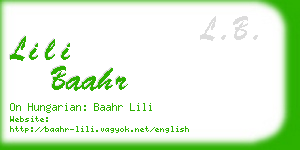 lili baahr business card